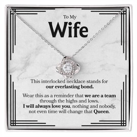 Forever Love Knot Necklace - Title: 18K Yellow Gold Finish, Box Choice: Standard Box