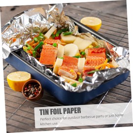 KICHOUSE 1PC Practical Aluminum Foil Baking Paper for Barbecued Meat High Temperature Resistant for Outdoor BBQ and Home Cooking Reliable Tinfoil Paper