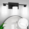 Bathroom Light Fixtures, 3 Lights Matte Black Vanity Light with