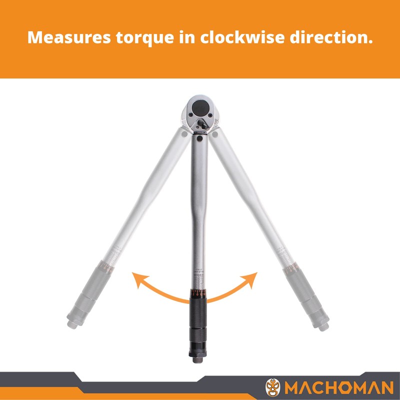 MACHOMAN TQW403 1/2" Drive Click Torque Wrench Set (10-150 ft.-lb)