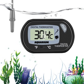 Zacro Aquarium Thermometer - LCD Digital Thermometer Aquarium with Suction Cup and Probe for Submersion for Aquarium, Terrarium