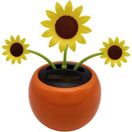 Yellow Solar Powered Dancing Flower - Solar Powered Dancing Flower | Butterfly Solar Powered Swinging Toys, Car Dashboard Decorations, Creative Gift Shenyang Solar Power Kits Learning and Education