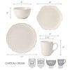 Pfaltzgraff Chateau Cream 16-Piece Stoneware Dinnerware Set, Service for 4,
