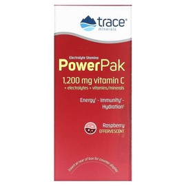 미국직구 Trace Minerals 트레이스미네랄 파워팩 1200mg 비타민C 라즈베리맛 5.1g 30봉 Trace Minerals Power Pack 1200mg Vitamin C Raspberry Flavor 5.1g 30 Packs