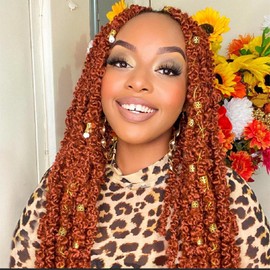 Beverlee Ginger Butterfly Locs Crochet Hair 24 Inch Distressed Faux Locs Pre-looped 350 Goddess Locs Crochet Braids Handmade Extended Soft Locs For Women Extensions (6 Pack 350#)