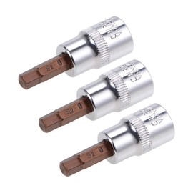 sourcing map 3pcs 3/8" Drive x H6 (6mm) Hex Bit Socket, S2 Steel Bits CR-V Sockets 38mm Length Use with Ratchet Wrench, Slide Bar, Extension Rod