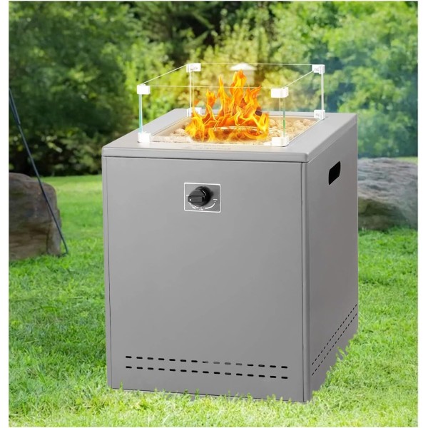Unbranded 20 " Square Gas Fire Pit Propane Outdoor Gas