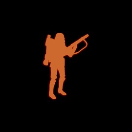 Star Inspired Movie Character Space Flame Thrower Trooper Glow in The Dark Sticker Decal for Phone Tablet Laptop Car Truck Window | 2" Sticker | Orange