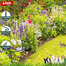 WooWellGoGoGo 8 Pack Snake Plant Support Stakes - Rust-Proof Half Round Peony Stakes and Supports - Ideal for Hydrangeas, Dahlias, ZZ, and More - Indoor and Outdoor Potted Plant Support and Stakes