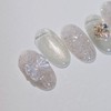 Milky Gold Handmade Nail Tip Magnetic Glitter Parts Nail -