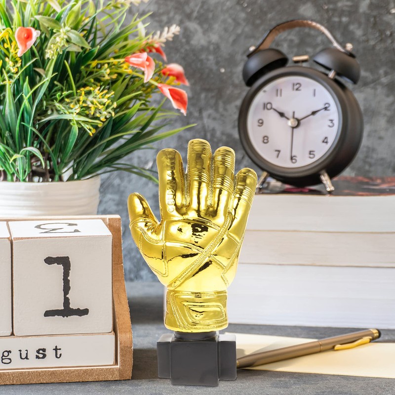DECHOUS Goalkeeper Golden Glove Trophy Gloves Shape Soccer Match Award