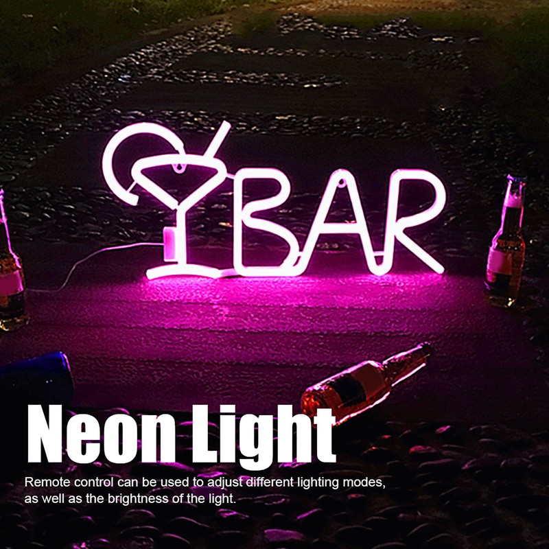BAR Letters Shaped LED Neon Light Shop Signs Light for
