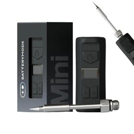 Soldering Iron Accessory with Rechargeable Mini Battery - Industry Standard Thread Compatible, Easy-to-Use, Multi Function, Fast Charging, Compact Design:_Black
