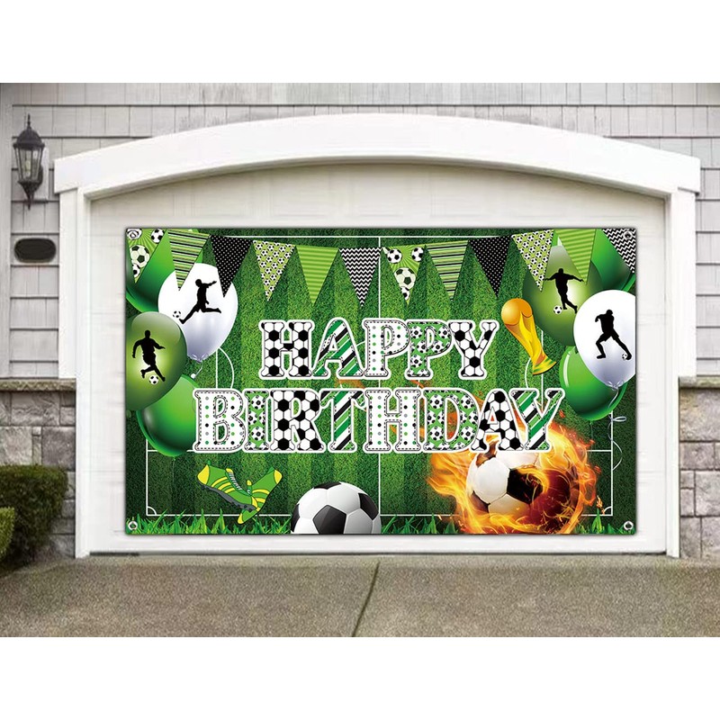 6 X 3.6ft Soccer Happy Birthday Decoration Backdrop Soccer World