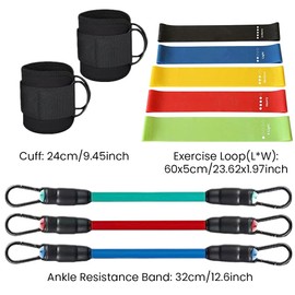 Ankle Resistance Bands With Cuffs,Ankle Bands For Working Out,Ankle Straps With Resistance Bands For Women And Men Fitness Training,Ankle Resistance Band For Leg,Exercise Bands For Butt Lift Women