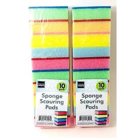 Handy Helpers Sponge Scouring Pads Set 10 Pack-Handy Helpers -LOT OF 2-NEW