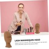 Healvian 1pc Training Mannequin Head with Replaceable Eyelids Realistic Makeup