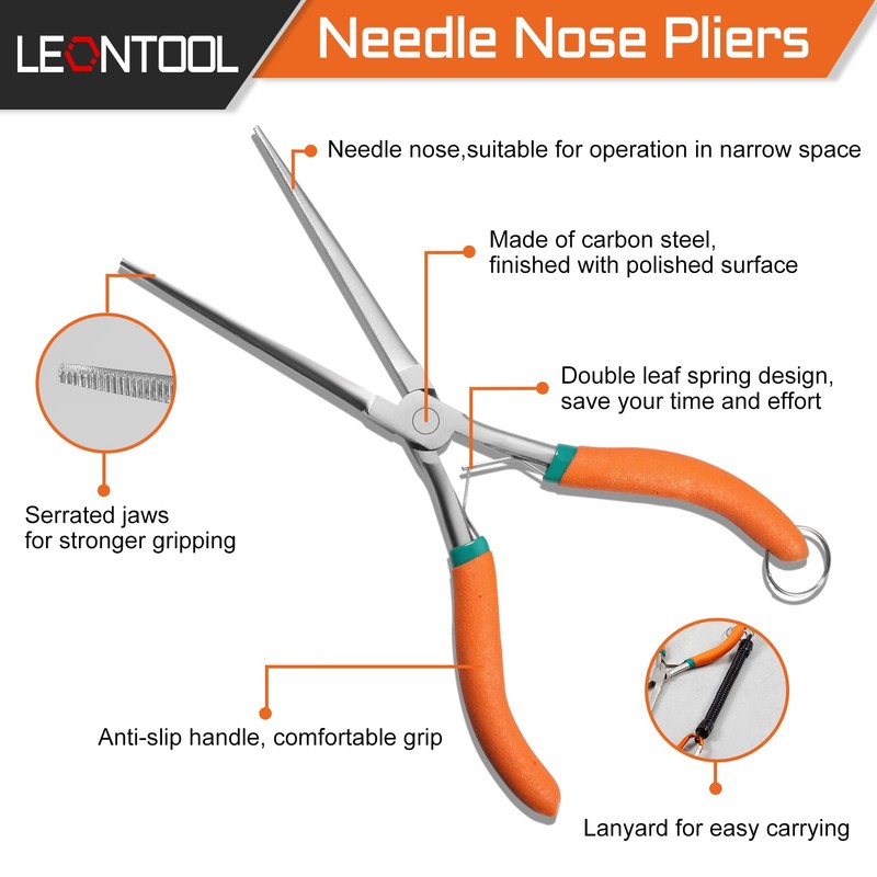 LEONTOOL Long Reach Radio Pliers 7" Thin Ultra Long Pliers