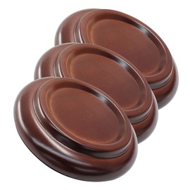 Piutouyar 3 Pcs Brown Piano Caster Cups, Round Wooden Caster Cups for Upright Piano, Piano Leg Floor Protectors Non-Slip Piano Caster Pads (125 mm / 5 Inch)