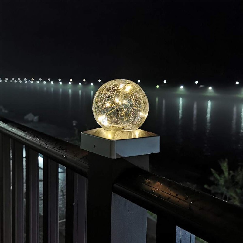 2PK Solar Post Cap Lights - Waterproof Outdoor Caps for