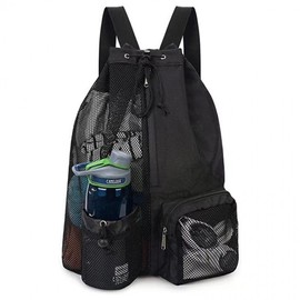 New Fog Mesh Drawstring Backpack for Swimming, Wet Gear, Beach, and Gym Free Size/Green 4ea
