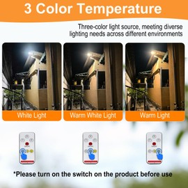 BORUIT Clip On Solar Lights Outdoor, 3 Color Temperature,111 LEDs Solar Powered Fence Light with Motion Sensor, USB C Rechargeable, Security Light with Remote for Outside Wall Gutter Garage Yard