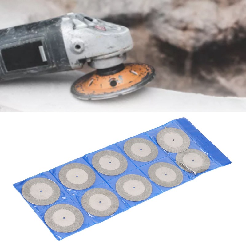 10PCS Thin Diamond Cutting Disc with Rod Round Grinding Sanding