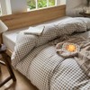 Tan Gingham Weighted Blanket Cover 48"x72", Taupe Soft Pre-Washed Microfiber