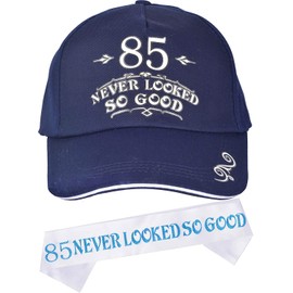 85th Birthday Caps and Sash, Happy 85th Birthday Party Supplies, 85th Birthday, 85 Never Looked So Good Sash,