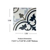 Tenedos Provenza Square 8x8 Gray White Blue Compact Porcelain Floor
