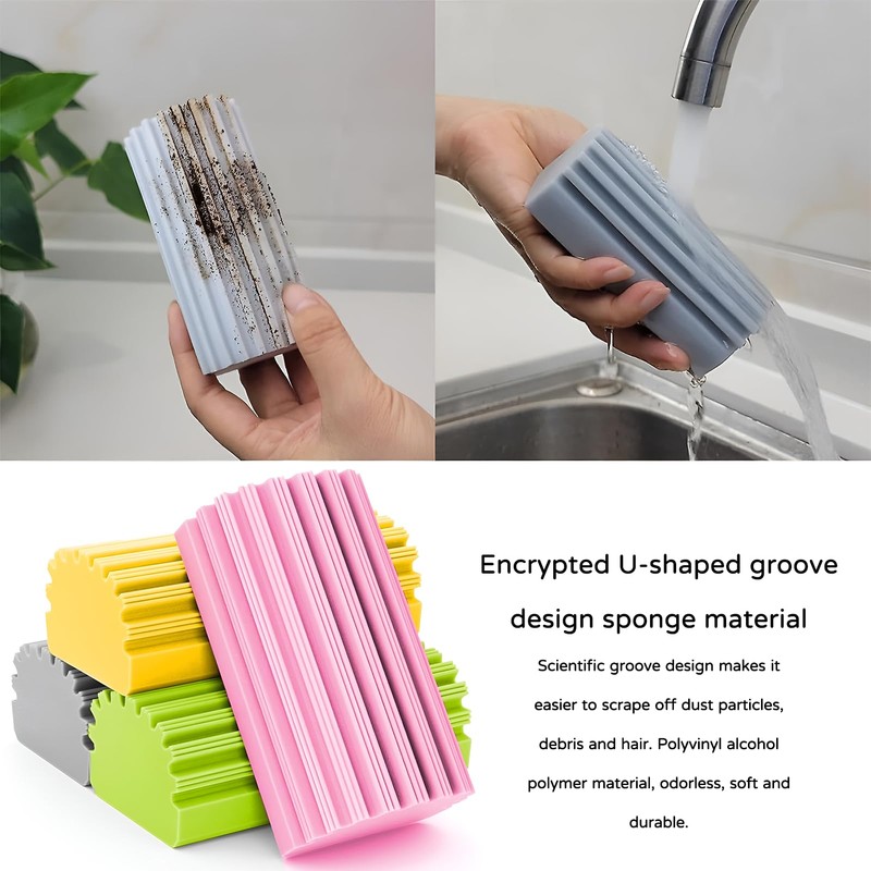 Pack of 4 Cleaning Sponge, Damp Duster, Dust Sponge, Cleaning