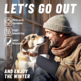 Whiteleopard Men's Winter Gloves Warm Lining Elastic Cuff - Knit Stretchy Cold Weather Warm Knit Thick Gloves Mittens.. (Navy, X-Large)