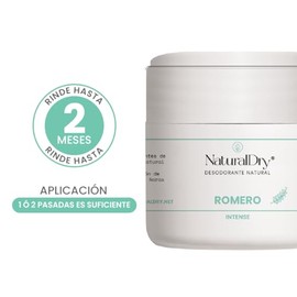 Naturaldry - Men Intense - Desodorante natural en crema con ALUMBRE unisex para deportistas - No obstruye los poros - Sin aluminio - Sin parabenos -  