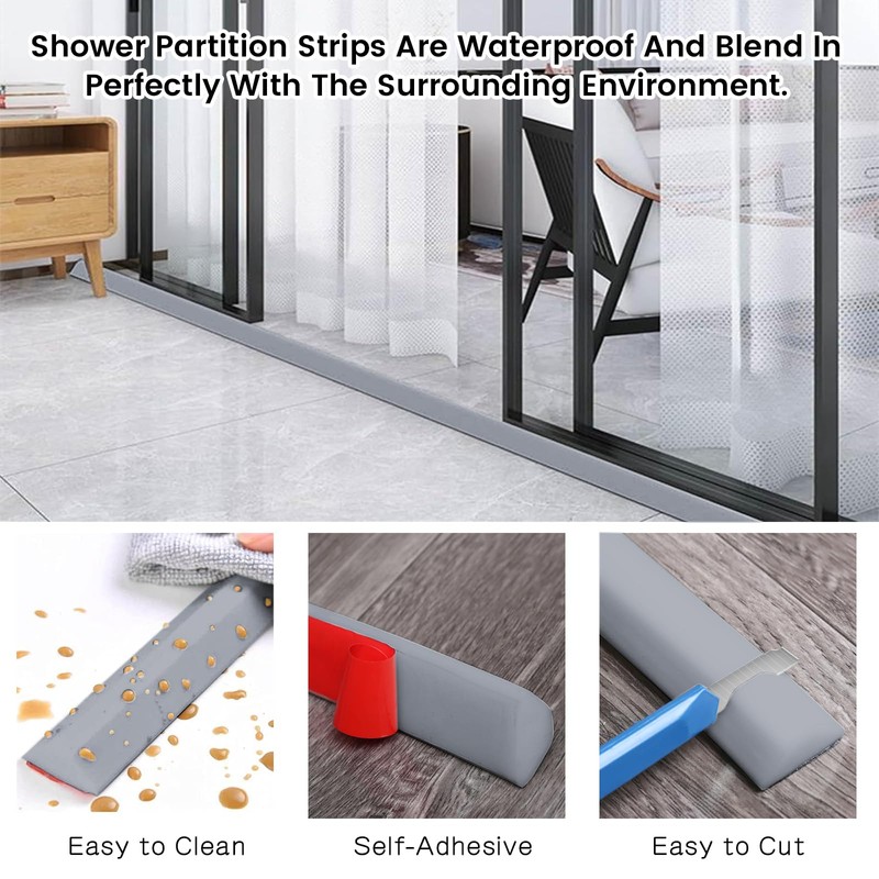 6 FT Collapsible Shower Water Dam, Shower Threshold Water Stopper