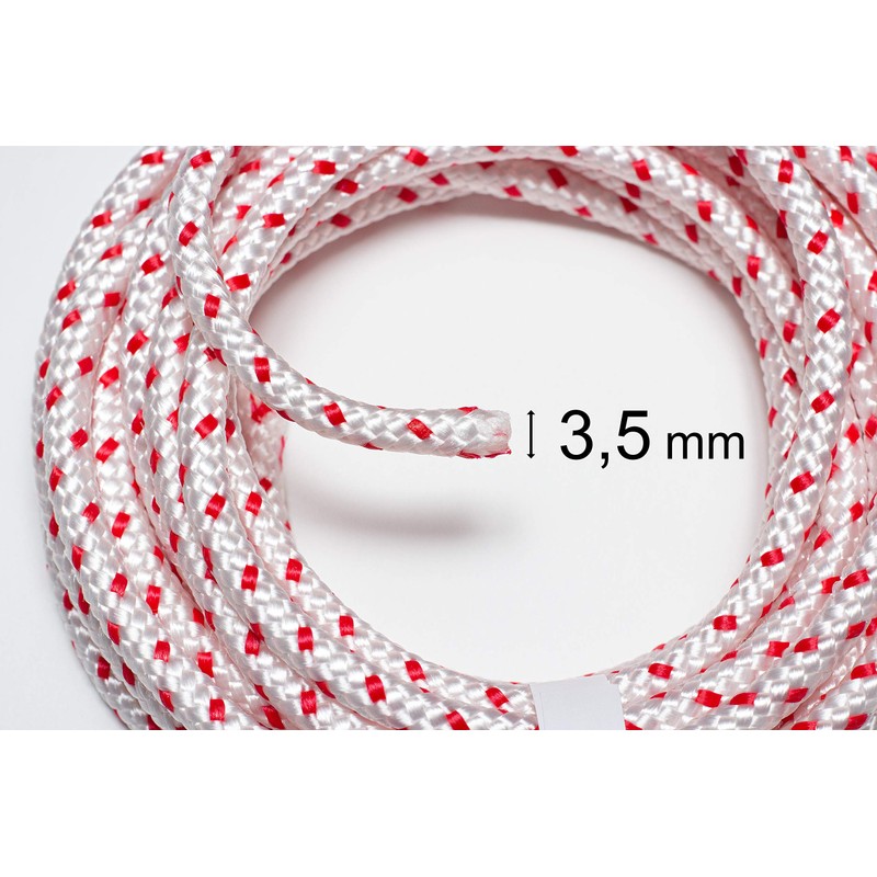 DF QUALITY 10 Metres High-Quality Starter Rope Red/White Includes 1