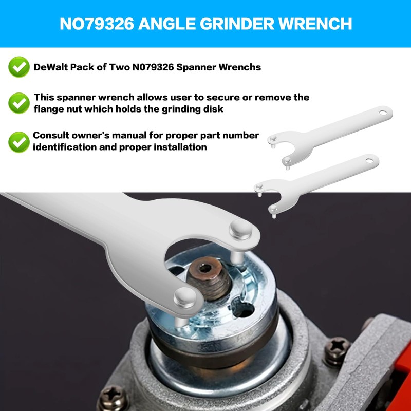 2 Pcs Angle Grinder Wrench Replacement for 5/8"-11 Threaded Angle