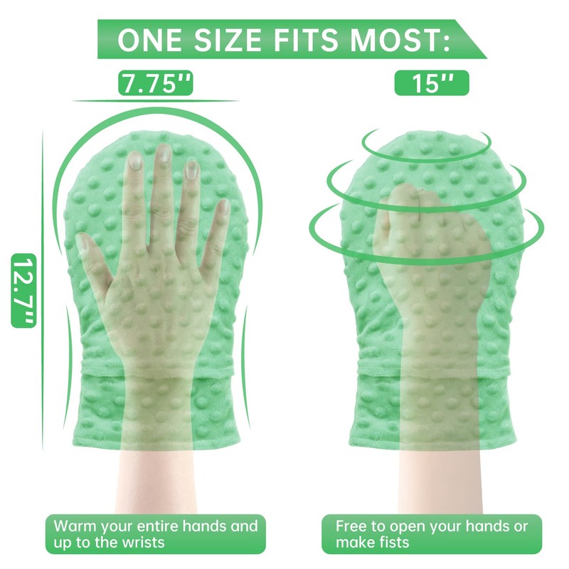 Microwavable Therapy Mittens Lavender Hand Warmer Gloves with Arthritis Compression,Moist