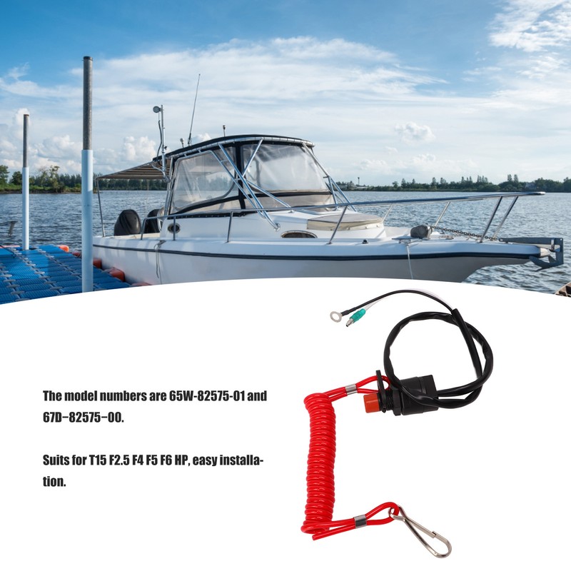 Boat Engine Emergency Stop Switch Safety Tether Lanyard ABS for