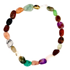 Taddart Minerals - Nugget Natural Gemstone Bracelet on Elastic Nylon Thread - Handmade, Rubber