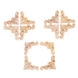 MUXSAM 12pcs Retro Carvings European Carvings Wood Carvings for Cabinet Doors Furniture Doors 4 cm