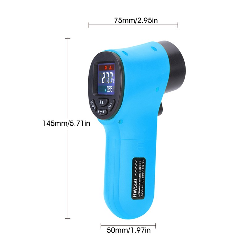 Handheld -50~550℃ Infrared Thermometer 12:1 Targrt Positioning Non-contact Temperature Meter