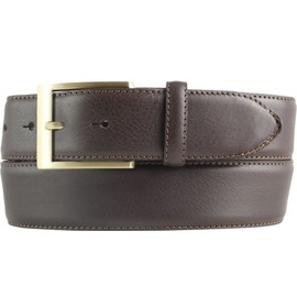 BELTINGER High Quality Denim Belt Made of Full Cowhide Leather with Golden Belt Buckle 4.0 cm | Cambered Leather Belt Men 40 mm | Jeans Belt Made in Italy, Brown, Gold