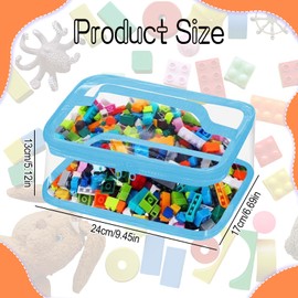 6 Pcs Toy Storage Bags,Clear PVC Toy Storage Bags, Puzzle Storage,Clear Zip Bags,Waterproof Storage Bag can hold Toy Blocks, Puzzles, and Various items (in multiple colors)
