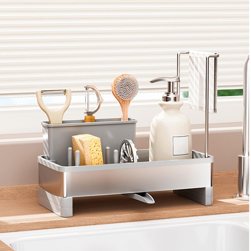 SOVGIZF Sponge Holder for Kitchen Sink,Sink Caddy Organizer with Removable