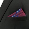 S&W SHLAX&WING Pocket Squares for Men Maroon Blue Red Striped