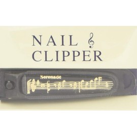 Nakano NC-65/GF/BL Nail Clippers, Sheet Music Pattern, Black