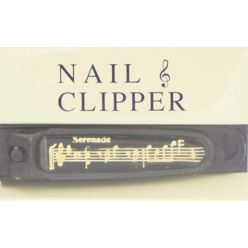 Nakano NC-65/GF/BL Nail Clippers, Sheet Music Pattern, Black