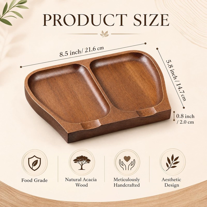 Domensi Large Acacia Wood Spoon Rest for Stove Top, 8.5