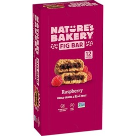 Nature’s Bakery Whole Wheat Fig Bars, Raspberry, Real Fruit, Vegan, Non-GMO, Snack bar, 1 box with 12 twin packs (12 twin packs)