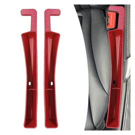 2PCS Car Seat Gap Filler Organizer, No-Drop Seat Gap Storage Box Inserts with Phone Holder, Storage Plug Stopper Fill Gap Between Seat and Console, Universal Car Accessories for SUV Truck (Red)